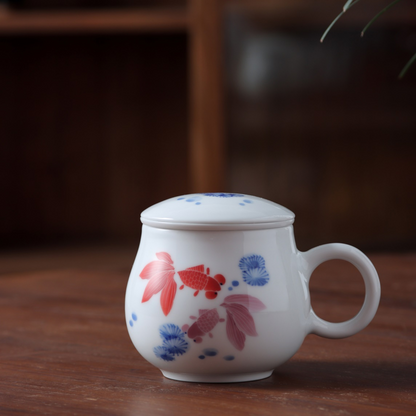 Chubby Goldfish Apple Cup (Underglaze painting)