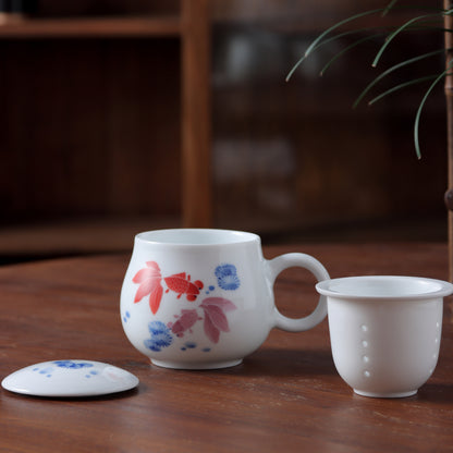 Chubby Goldfish Apple Cup (Underglaze painting)